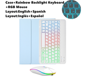 For Samsung Tab A8 10.5" Case Keyboard Mouse Rainbow Backlight Spanish Magic Keyboard Funda SM-X200 SM-X205