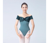 Ballet Leotards For Women Velvet patchwork Short Sleeve Solid Colors Dance Costume Adult Ballet Practice Gymnastics Leotard