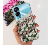 For Honor 90 Lite Case CRT-NX1 Phone Cover Popular Flower Marble Soft Silicone Transparent Funda For Honor 90 Pro Lite 2023 Capa