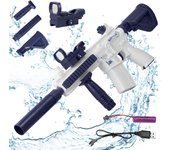 Pistola de agua eléctrica m416 pistola de agua automática de verano se puede cargar pistola de agua automática de largo alcance juego espacial salpicaduras de juguetes para niños