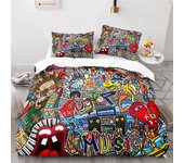Graffiti Hip Hop Modern Street Art Bedding Set Boys Girls Twin Queen Size Duvet Cover Pillowcase Bed Kids Adult bedding