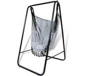 Silla Colgante con Soporte Columpio Interior Silla Hamaca Colgante con Conjines, Carga Máxima 100 kg, para Interior y Exterior Gris