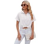 Summer Shirts & Blouses for Women Solid Color Chiffon Youthful Elegant Woman Top M Aesthetic Cool Social Chic Cute Tall Sale Of