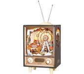Robotime music box sunset carnival with light 3d wooden puzzle kits toys