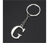 DIY A-Z Letters key Chain Car Men Metal Keychain Ring Women Car Key Ring Simple Silver Color Letter Name Key chain Party Gift