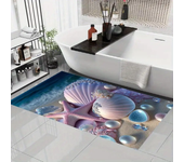 Starfish Shell Printed Bath Mat Non-slip Diatom Mud Footpad Bathroom Rug Super Absorbent Laundry Room Entrance Carpet Home Decor