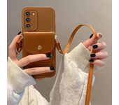 S 21 22 23 Crossbody Card Slot Bag Holder Case For Samsung Galaxy S21 S23 S20 Fe S22 Plus Ultra Cord Silicone Cover S23fe S21fe