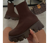 Otoño e invierno zapatos de las mujeres de fondo grueso casuales de gran tamaño botas cortas señoras de la moda botas cortas