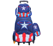 Troilley-mochila escolar con ruedas para niños, bolsa de almuerzo, mochila escolar