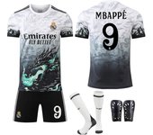 Children 2324 Real Madrid Home Jersey No. 9 Mbappe 5 Bellingham 7 Vinicius Football Uniform Sports Men's Suit