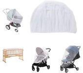Mosquitera para Cochecito 1pcs Red Carro Bebé Universal Blanco，Malla Antiinsecto para Capazo,Silla de Paseo y Cuna de Viaje prot