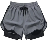 Pantalones cortos deportivos de baloncesto para hombre, pantalones cortos informales con forro interior para correr y Fitness, pantalones cortos de entrenamiento de tres cuartos, ropa de verano