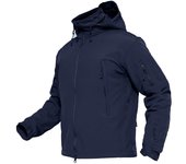 MAGCOMSEN Warm Men's Hooded Tactical Fleece Jacket Waterproof Softshell Coat Mult-Pockets