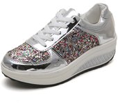 Color diamante lentejuelas espejo mecedora zapatos de mujer estudiante casual zapatos deportivos color zapatos de moda