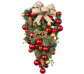 Cuelgante de árbol al Revés de Navidad con Bola de decoración, simulación de plástico, Corona de Navidad, Bowknot, decoraciones navideñas