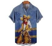 Camisas Hawaianas De Vaquero Para hombre, Camisa Playa Ahloa Con Botones En 3d, Ropa Mascua Hip Hop