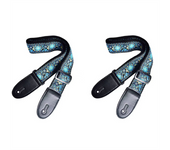 Blue Pattern Fashion Printed Acoustic Electric Guitar Strap Widened Acoustic Guitar Strap Universal Strap