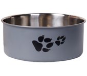 Cartoon Footprint Stainless Steel Pet Dog Bowl Large Capacity Non-slip Puppy Food Drinking Tray Skidproof Cat Feeding Bowl