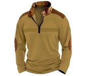2025 Men's Checkered Shirt, Zipper Long Sleeve Sports Polo