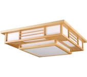 Japanese Ceiling Light, Dimming LED Solid Wood Ceiling Lights Geometry Tatami Ceiling Light Living Room Bedroom Pendant Light