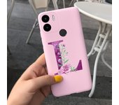 For Redmi A1 2022 Phone Case Cover Pink Cherry Blossom Bling Letters For Cover Xiaomi RedmiA1 a1 Shockproof Silicone Coque Funda