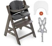 Set de Tronas de Bebé Evolutiva con Bandeja y Cojín de 2 Piezas | Trona de Madera Regulable | Silla Alta para Niños desde 6 Meses con Accesorios