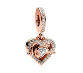 925 Sterling Silver Bracelet Pendant Rose Gold MOM Mother's Love Ladies Bracelet Necklace Gemstone Pendant Jewellery Beads 2024