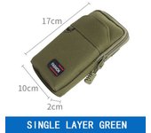 Camping Nylon Colth Men Phone Pouch Khaki Single/Double Layer Mobile Phone Bags EDC Molle Purse Belt Waist Bag Waist Fanny Pack