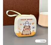 Waterproof Capybara Tinplate Zero Wallet Creative Portable Cartoon Tinplate Coin Purse Zipper Animal Capybara Earphone Bag