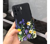 For Oppo A94 4G Case Oppo A94 5G Back Cover Shockproof Matte Luxury Soft TPU Silicone Bumper Shell On OppoA94 5G Black Rose Capa