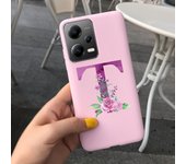 Fashion Rose Initial Letter Phone Case For Xiaomi Poco X5 5G PocoX5 Pro Soft Silicone TPU Back Cover For Poco X5 Pro X 5 X5Pro