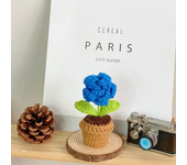Hand Knitting Potted Plants Hand-woven Rose Sunflower Tulip Crochet Flower Auto Interior Accessories Car Decoration Ornaments