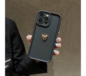 3D Gold Heart Silicone Soft Phone Case For iPhone 15 14 13 12 11 16 Pro Max XS XR 7 8 Plus SE 2020 Shockproof Candy Matte Cover