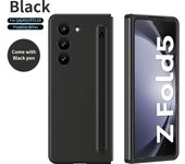 Double Sided For Samsung Galaxy Z Fold 5 Case Matte Hard Back With Pen Glass Film Protection Cover
