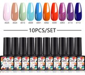 Arte Clavo gel pulido conjunto 10 piezas barniz de gel 8ml remojo semipermanente de uñas en la superficie mate LED ultravioleta