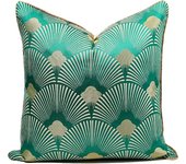 Throw Pillow Cover 60x60 50x50 Luxury Jacquard Cushion Cover Modern Dark Blue Green Gold Square Pillowcases