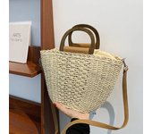 Summer Straw Bucket Bag Female Large Capacity Shoulder Beach Bags Woven Handmade Shoulder Crossbody Bag Vacation Handmade Totea