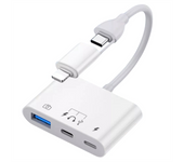 Type C Adapter 3-In-1 OTG Converter Dual-Head Multifunction Card Reader for Mobile Phone,Computer,Earphone