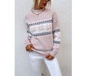 Suéter cálido de punto para mujer, jersey de cuello medio alto, copo de nieve, otoño e invierno, 2025