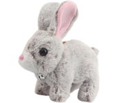 Electronic Plush Hopping Rabbit Toys for Toddlers Kids,Realistic Fun Bunny Interactive Pet Toys for Easter Christmas Birthday Gift,Walking,Wiggle Ears,Twitch Nose,Sounds (White)