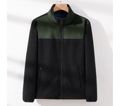 Men's Fleece-lined Wool Jacket, Windproof Thick Sportswear, Open Neck, Hiking &  Activities, Autumn-Winter