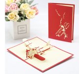 1 PC New 3D Airplane Greeting Cards Pop UP Airplane Creative Decoration Foldable Paper Carving Greeting Card Set Blue Grey Red MH and Retro Airplane Style Model Table Craft Ornament  DIY Folding Card for Invitation Festival Gathering Birthday Gift ZYF