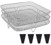 3-layers Air Fryer Stackable Grid Grilg Rack Stainless Steel Anti-corrosion for Home Kitchen Oven Steamer Cooker Gadgets