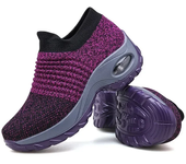 Zapatillas deportivas para mujer, redondas de malla, amortiguación de aire, colores a juego, transpirables, antideslizantes, sue
