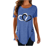 Camiseta de moda de talla grande para mujer, Tops informales con cuello redondo, camisetas holgadas con estampado Floral, camisa tipo túnica