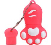 Cat Paw USB Flash Drive 64GB Pink Cartoon Memory Stick Free Key Chain Pen Drive 32GB Creative Gifts for Kids 16GB Red U Disk