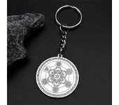 Stainless Steel Flower of Life Angel of Life Titanium Steel Keychain Pendant ornaments