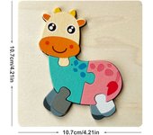 Kids Colorful 3D Puzzles Montessori Games Cartoon Animals Jigsaw Puzzle Children Educational Wooden Toys for Children