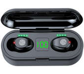 Auriculares Bluetooth inalámbricos con micrófono y estuche de carga, auriculares Bluetooth, auriculares táctiles, estéreo de alta fidelidad, deportivos, resistentes al agua, con micrófono, auriculares inalámbricos
