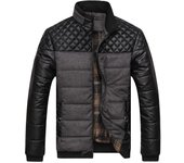 Abrigo de algodón hombre invierno, forrado, grueso, cuello levantado